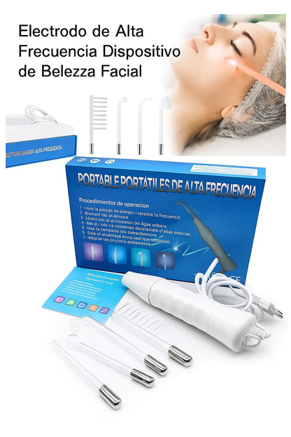 Kit de Alta Frecuencia Portátil 4 en 1 – Piel Limpia, Acné Controlado y Cabello Más Fuerte