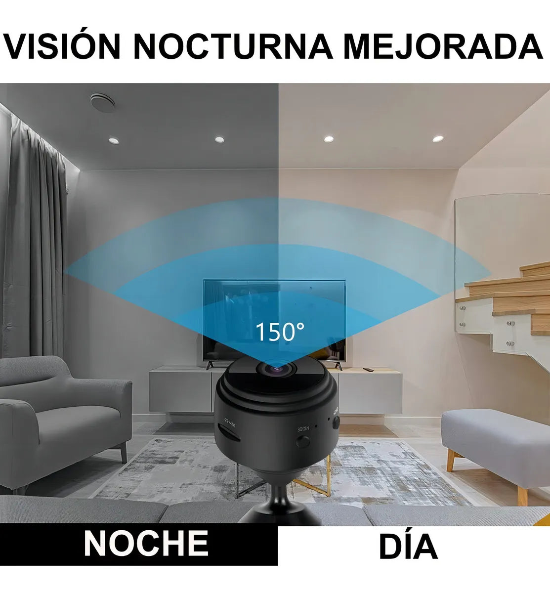 Cámara Mini Espía de seguridad Wifi - Negra