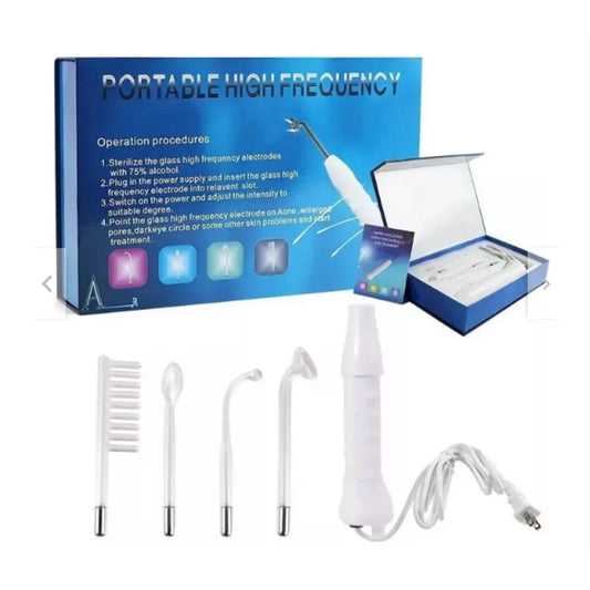 Kit de Alta Frecuencia Portátil 4 en 1 – Piel Limpia, Acné Controlado y Cabello Más Fuerte